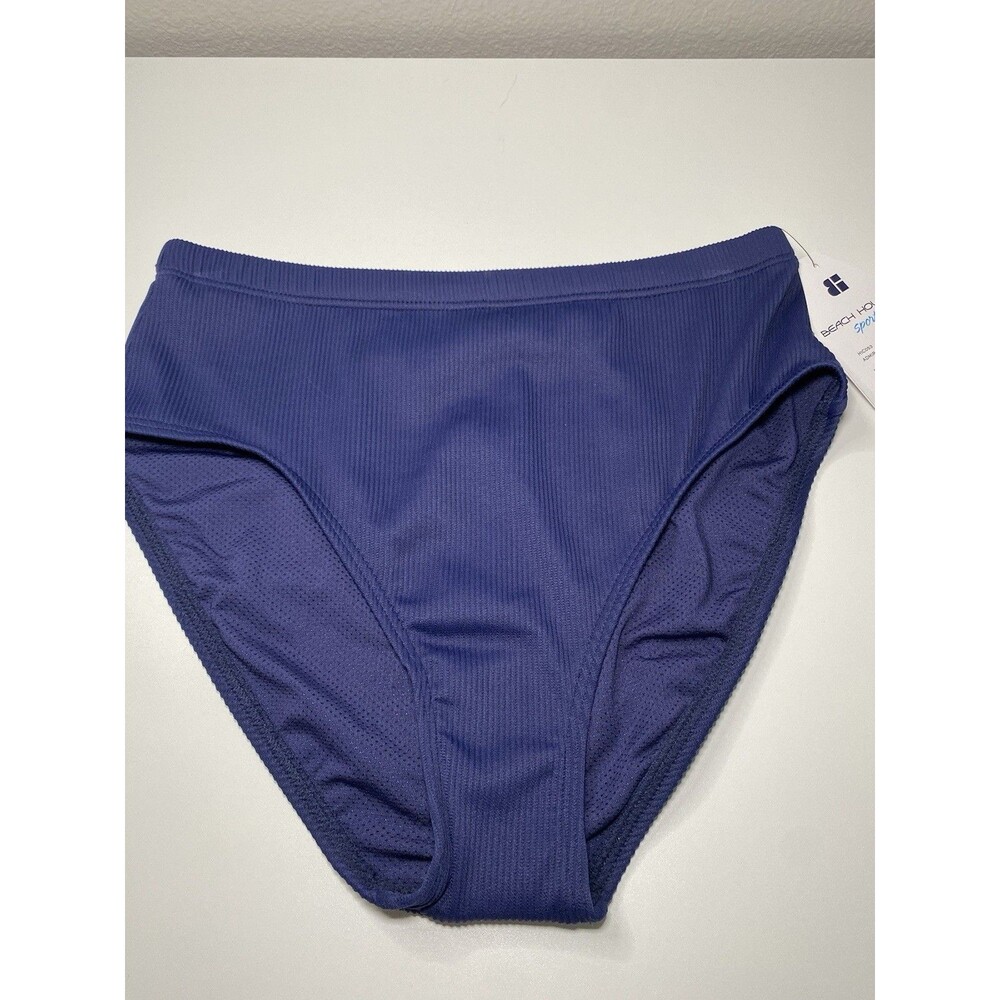 Beach House Swim Bikini Bottom Womens 8 High Waisted Stretch Admiral Blue NWT
